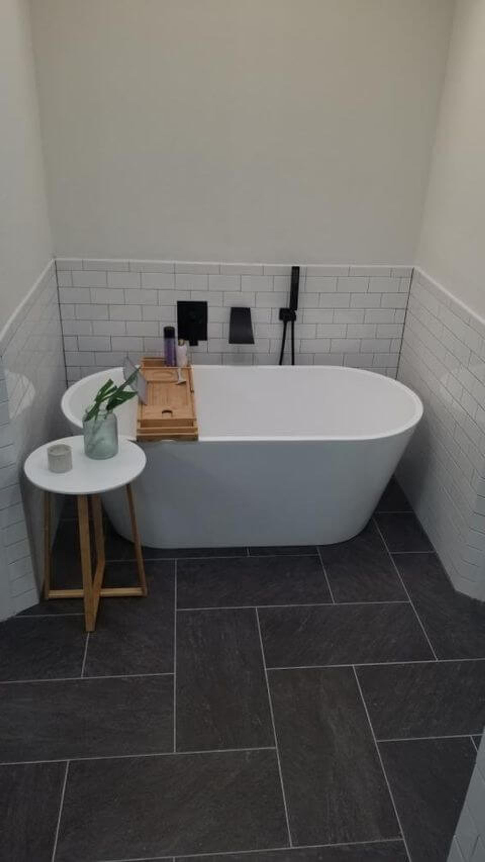 bathtub and bathroom tiles